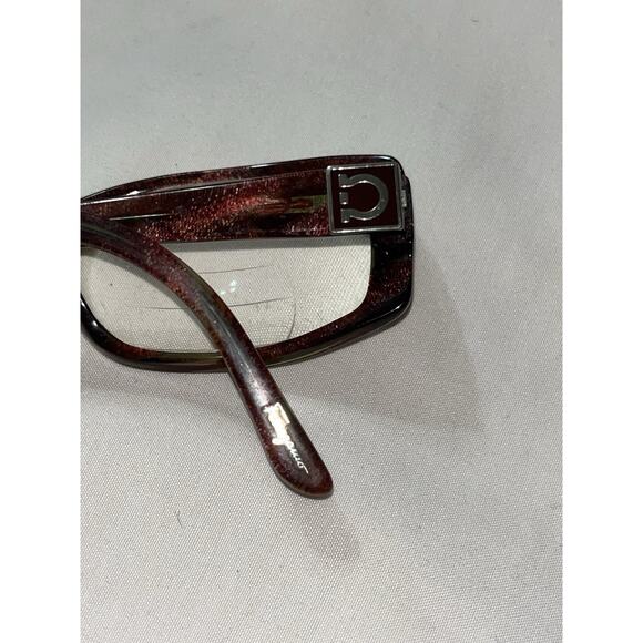 Salvatore Ferragamo Eyeglasses Frames 2632 565 Red Green Brown Sparkle 53-16-135 - Picture 3 of 8